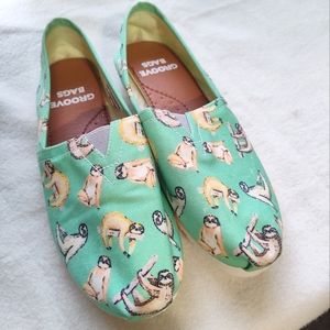 Groove Bags Aqua Sloth Shoes Size 8W 8 Wide Women's